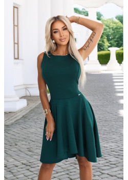 575-2 Aсиметрична рокля в зелен цвят