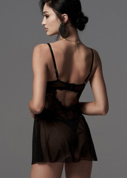 Черна секси нощница с прашки Perisia