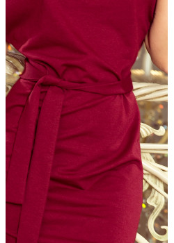 Асиметрична рокля в цвят бордо 240-2