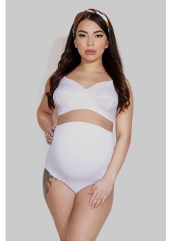 Дамски бикини за бременни в бяло MAMA BELLY