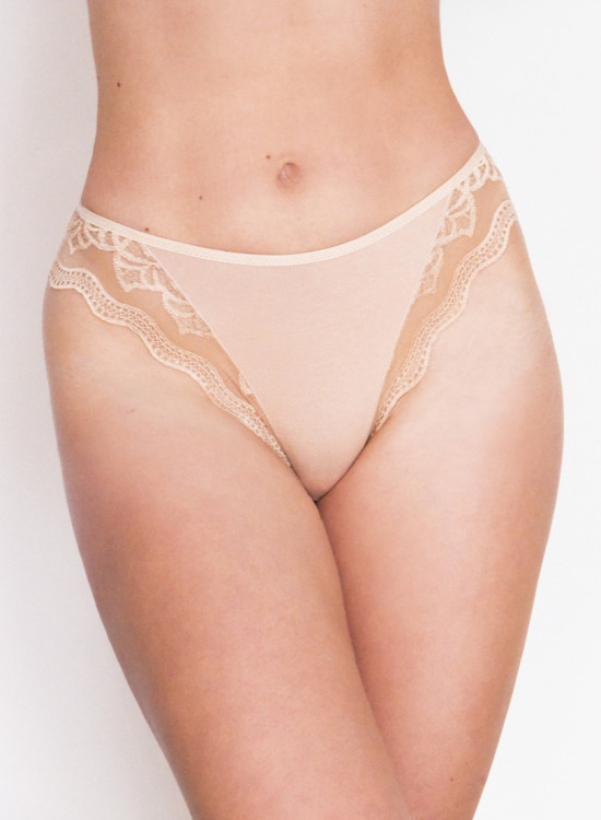 Дамски бикини с дантела в бежов цвят VALENCJA-Бикини-LadyStyle.bg