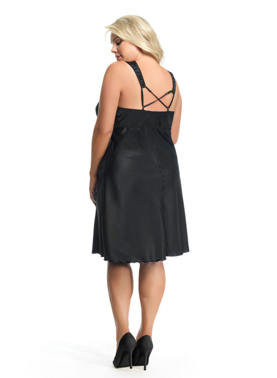 Сатенена нощница в черен цвят MONTANA K597-Нощници-LadyStyle.bg Сатенена нощница в черен цвят MONTANA K597-Нощници-LadyStyle.bg