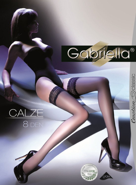 Черни фини чорапи със силиконова лента 8 DEN-Чорапи-LadyStyle.bg