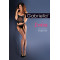 Черен мрежест жартиерен колан с чорапи Erotica 15 DEN