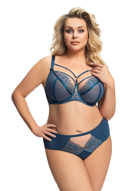 Бикини с дантела в син цвят PARADISE K665-Бикини-LadyStyle.bg