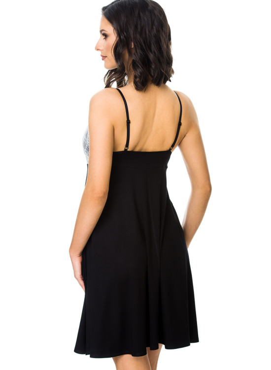 Нощница с тънки презрамки в черен цвят PEARL 05053-Нощници-LadyStyle.bg Нощница с тънки презрамки в черен цвят PEARL 05053-Нощници-LadyStyle.bg