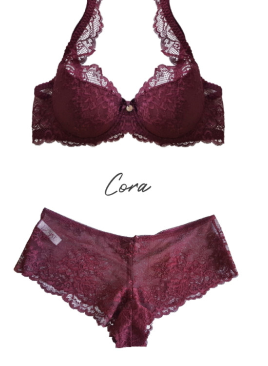 Сутиен с полуподплатени чашки в цвят бордо CORA M-3344/22-Полуподплатени-LadyStyle.bg