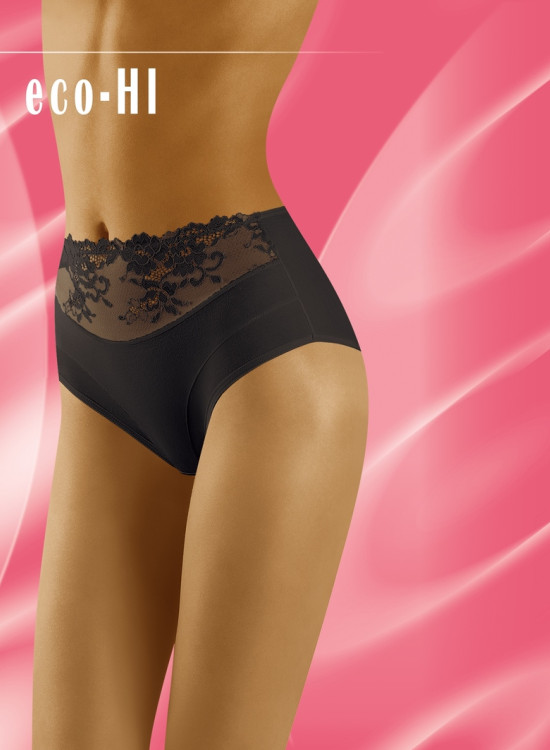 Памучни бикини в черен цвят ECO-HI-Бикини-LadyStyle.bg