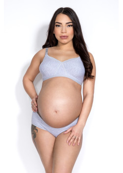 Сутиен за кърмачки в сив цвят MAMA BASIC MILKY