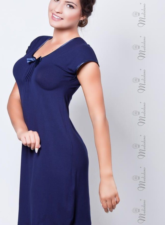 Нощница с къс ръкав в тъмносин цвят TONIA 12002-Нощници-LadyStyle.bg Нощница с къс ръкав в тъмносин цвят TONIA 12002-Нощници-LadyStyle.bg