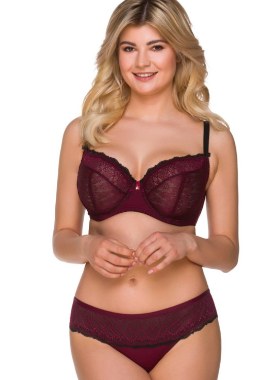 Макси сутиен с меки чашки в цвят бордо 2205-Сутиени-LadyStyle.bg