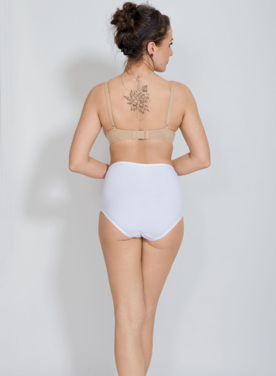 Бикини с висока талия и дантела в бял цвят AGA-Бикини-LadyStyle.bg