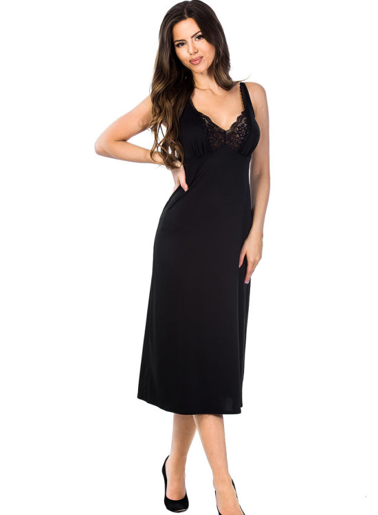 Дълга нощница в черен цвят POLA 05050-Нощници-LadyStyle.bg Дълга нощница в черен цвят POLA 05050-Нощници-LadyStyle.bg
