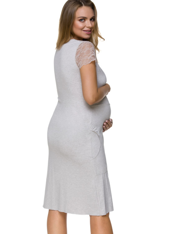 Нощница за бременни и кърмещи жени в бежов цвят 3127-Нощници-LadyStyle.bg Нощница за бременни и кърмещи жени в бежов цвят 3127-Нощници-LadyStyle.bg
