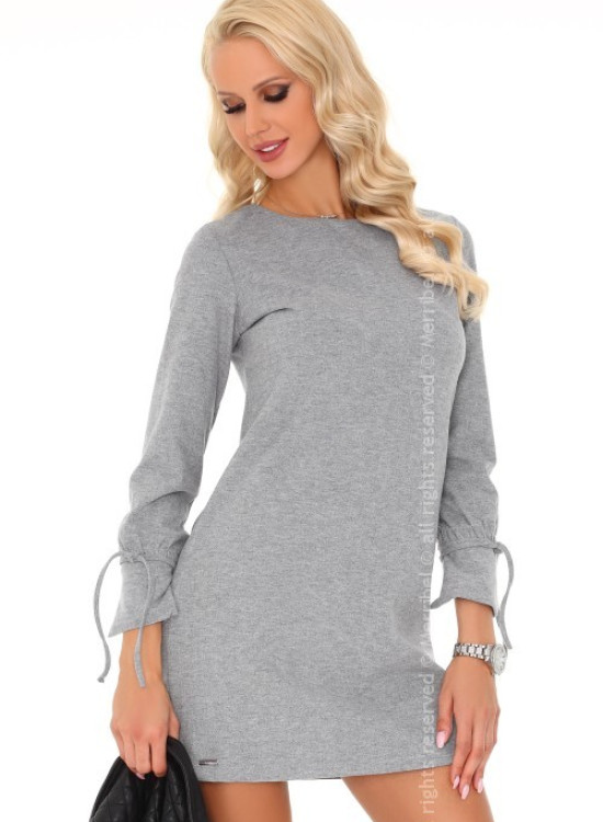 Ежедневна мини рокля в сиво Mariabela-Къси рокли-LadyStyle.bg