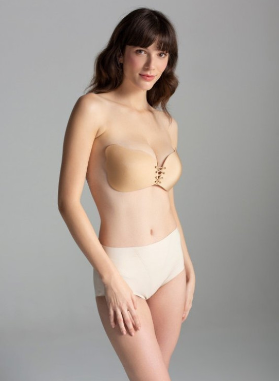Силиконов сутиен в бежов цвят Invisible Beauty Bra 01-Сутиени-LadyStyle.bg Силиконов сутиен в бежов цвят Invisible Beauty Bra 01-Сутиени-LadyStyle.bg