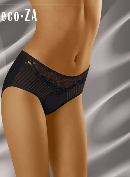 Гладки бикини с дантела в черен цвят Eco-Za-Бикини-LadyStyle.bg