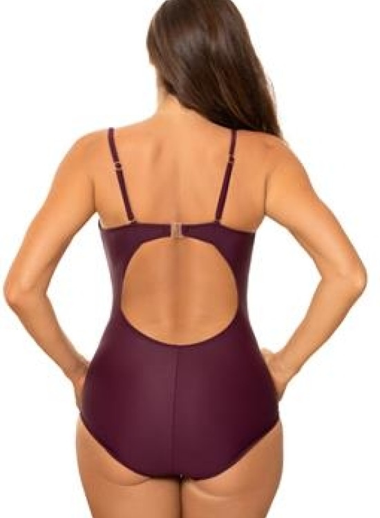 Цял бански в цвят патладжан Farada M-660-4-Цели бански-LadyStyle.bg Цял бански в цвят патладжан Farada M-660-4-Цели бански-LadyStyle.bg