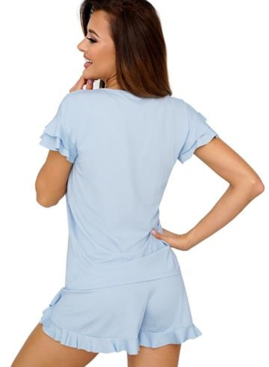 Къса дамска пижама в син цвят Pastella 1/2-Пижами-LadyStyle.bg Къса дамска пижама в син цвят Pastella 1/2-Пижами-LadyStyle.bg