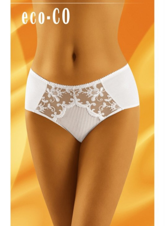 Бикини с дантела в бял цвят F-ECO CO-Бикини-LadyStyle.bg