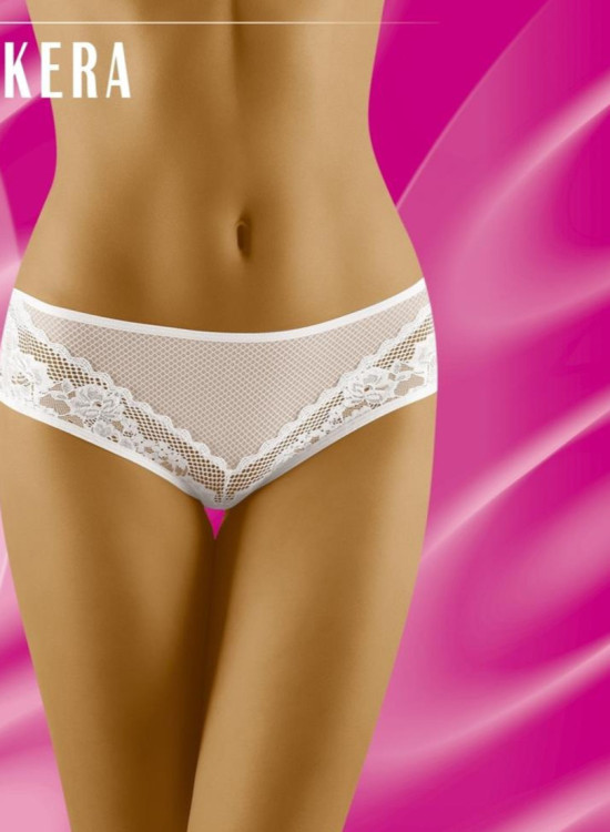 Бикини с дантела в бял цвят KERA-Бикини-LadyStyle.bg