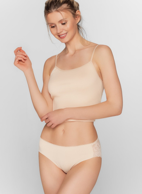 Бикини с дантела в бежов цвят BBL161-Бикини-LadyStyle.bg