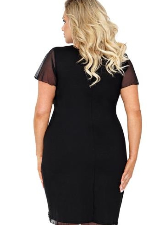 Макси нощница с къс ръкав в черен цвят Ivana-Нощници-LadyStyle.bg Макси нощница с къс ръкав в черен цвят Ivana-Нощници-LadyStyle.bg