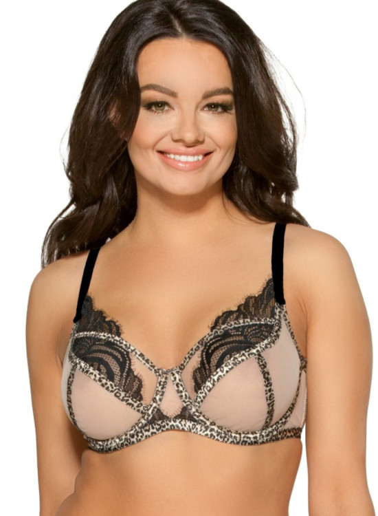 Сутиен с меки чашки в бежов цвят AV 2012 LEOPARD-Полуподплатени-LadyStyle.bg