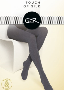 Чорапогащи с коприна в черен цвят TOUCH OF SILK NERO