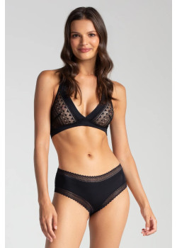 Микрофибърни бикини в черен цвят LACE