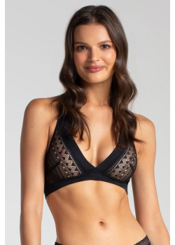 Сутиен с меки чашки в черен цвят LACE