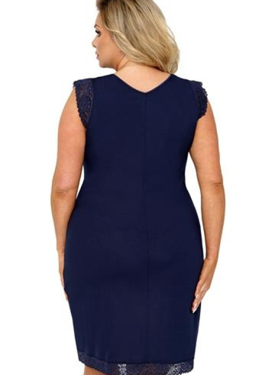 Макси нощница с къс ръкав в тъмносин цвят Vera-Нощници-LadyStyle.bg Макси нощница с къс ръкав в тъмносин цвят Vera-Нощници-LadyStyle.bg