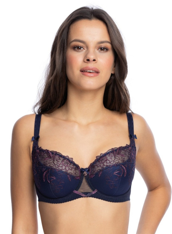 Сутиен с полуподплатени чашки в тъмносин цвят LUNA 1149-Сутиени-LadyStyle.bg