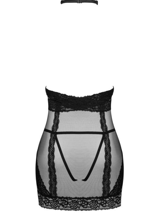 Секси нощница с прашки в черен цвят LACRISIA-Нощници-LadyStyle.bg