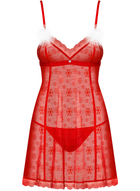 Секси коледна нощница с прашки в червен цвят CLAUSSICA-Коледни-LadyStyle.bg Секси коледна нощница с прашки в червен цвят CLAUSSICA-Коледни-LadyStyle.bg