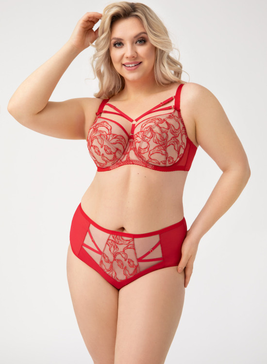 Макси сутиен с меки чашки в червен цвят K731 DEBBY-Мека чашка-LadyStyle.bg