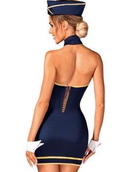 Еротичен костюм на стюардеса в син цвят Stewardess
