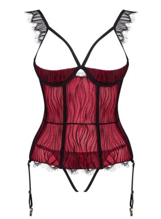 Секси корсет с прашки в черно и червено Denissa-Корсети-LadyStyle.bg Секси корсет с прашки в черно и червено Denissa-Корсети-LadyStyle.bg