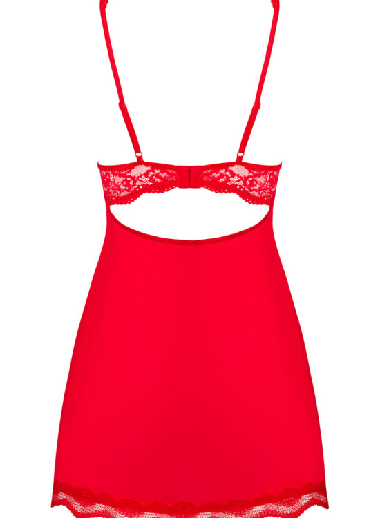 Червена нощница с прашки Luvae-Комплекти-LadyStyle.bg