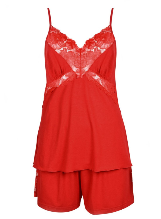 Дамска пижама в червен цвят ETNA 12013-Пижами-LadyStyle.bg Дамска пижама в червен цвят ETNA 12013-Пижами-LadyStyle.bg