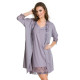 Микрофибърен халат в сив цвят STELLA 05090-Халати-LadyStyle.bg Микрофибърен халат в сив цвят STELLA 05090-Халати-LadyStyle.bg