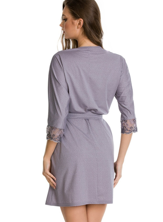 Микрофибърен халат в сив цвят STELLA 05090-Халати-LadyStyle.bg Микрофибърен халат в сив цвят STELLA 05090-Халати-LadyStyle.bg