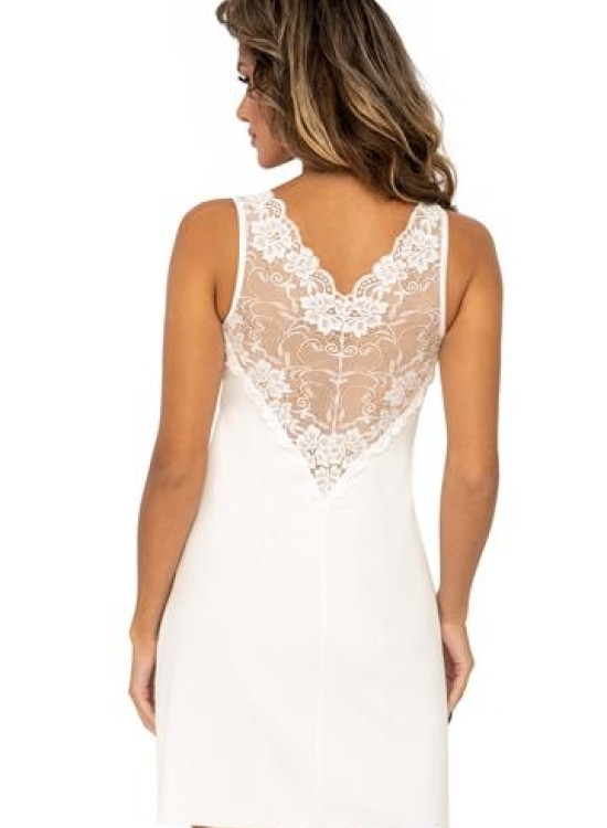 Нощница с широки презрамки в цвят екрю Kristina-Нощници-LadyStyle.bg