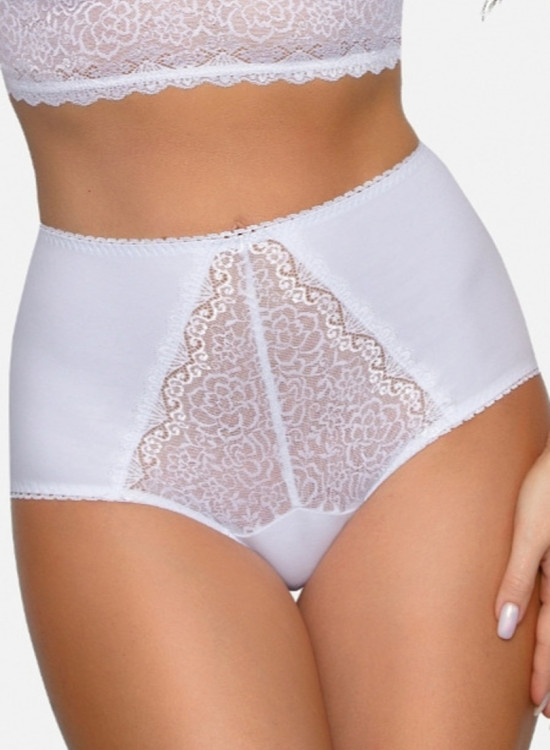 Памучни бикини с висока талия в бял цвят BBL185-Бикини-LadyStyle.bg