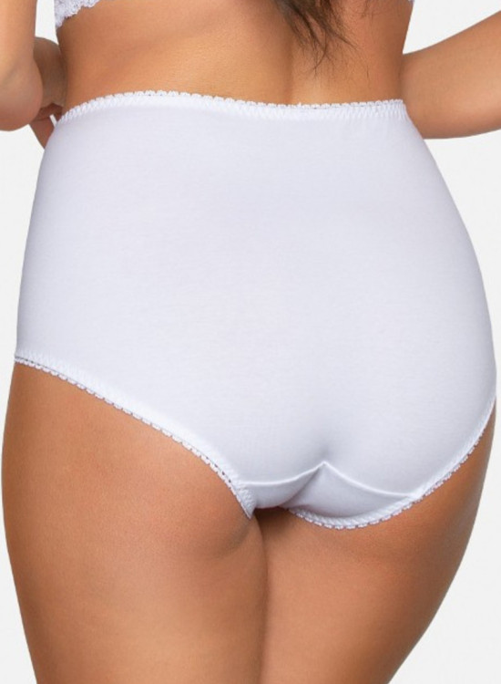 Памучни бикини с висока талия в бял цвят BBL185-Бикини-LadyStyle.bg