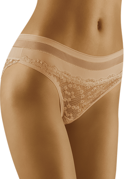 Бикини с дантела в бежов цвят Leda-Бикини-LadyStyle.bg
