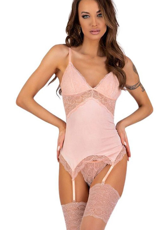 Дамски комплект от три части в цвят пудра Persinne-Комплекти-LadyStyle.bg Дамски комплект от три части в цвят пудра Persinne-Комплекти-LadyStyle.bg