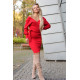 Елегантна дамска рокля в червен цвят Olanida Red-Миди рокли-LadyStyle.bg