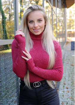 Дамско поло в червен цвят Dranita