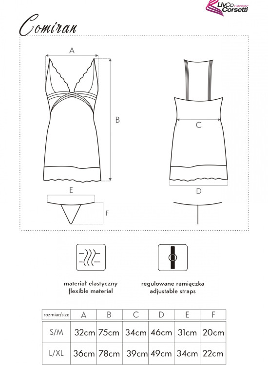 Прозрачна нощница с прашки Comiran-Нощници-LadyStyle.bg Прозрачна нощница с прашки Comiran-Нощници-LadyStyle.bg